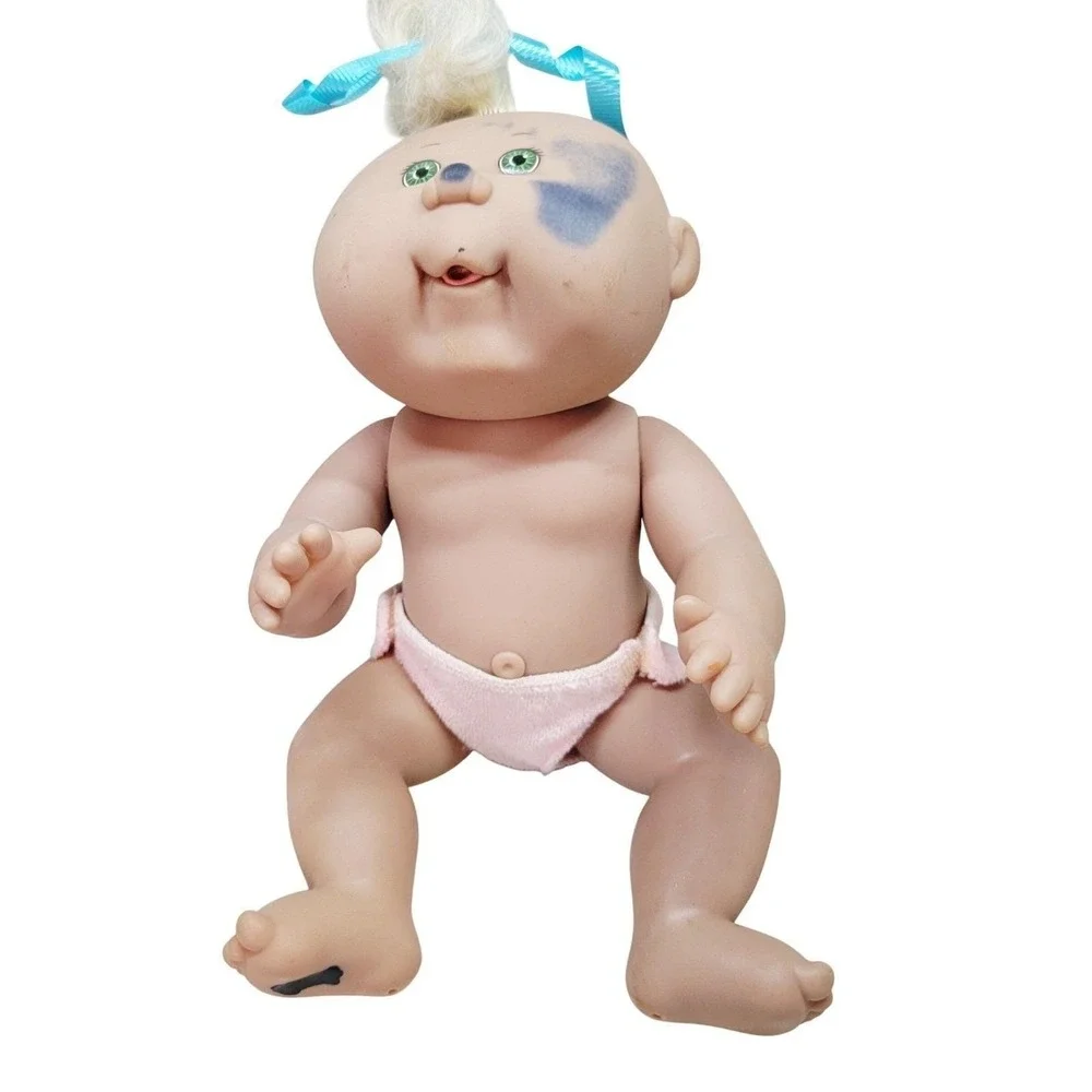 Vintage Mattel 1990 Cabbage Patch Kids First Edition Vinyl Doll‎ Green Eyes *INK